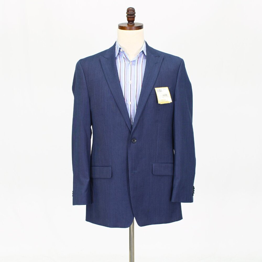 Michael Kors 40L Blue Solid 2-Button Sport Coat Blazer Jacket T738